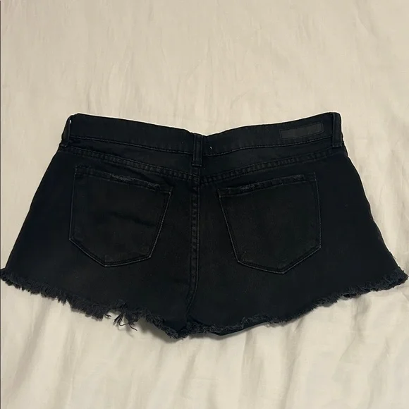 bp Black Distressed Frayed Hem Denim Shorts - Picture 3 of 3